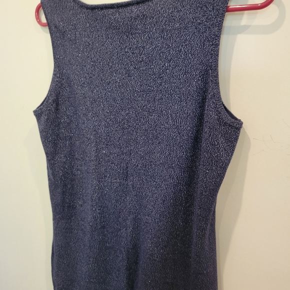 Belle Kim Gravel 2 Pc Navy Tank & LS Matching Zip Up Hooded Jacket Small - Picture 4 of 11